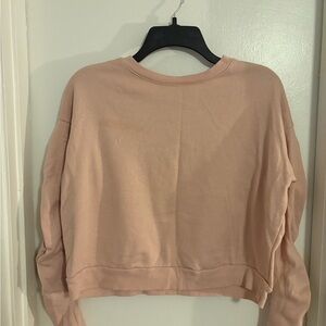 Light Blush Pink Cropped Crewneck Sweatshirt